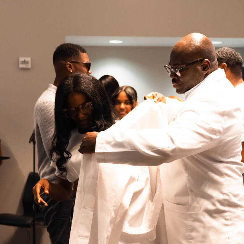 pharmacy tech white coat