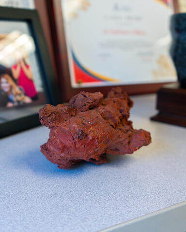 volcanic rock on a desk 